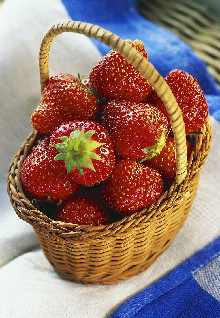 Strawberries in a Basket and in Sugar