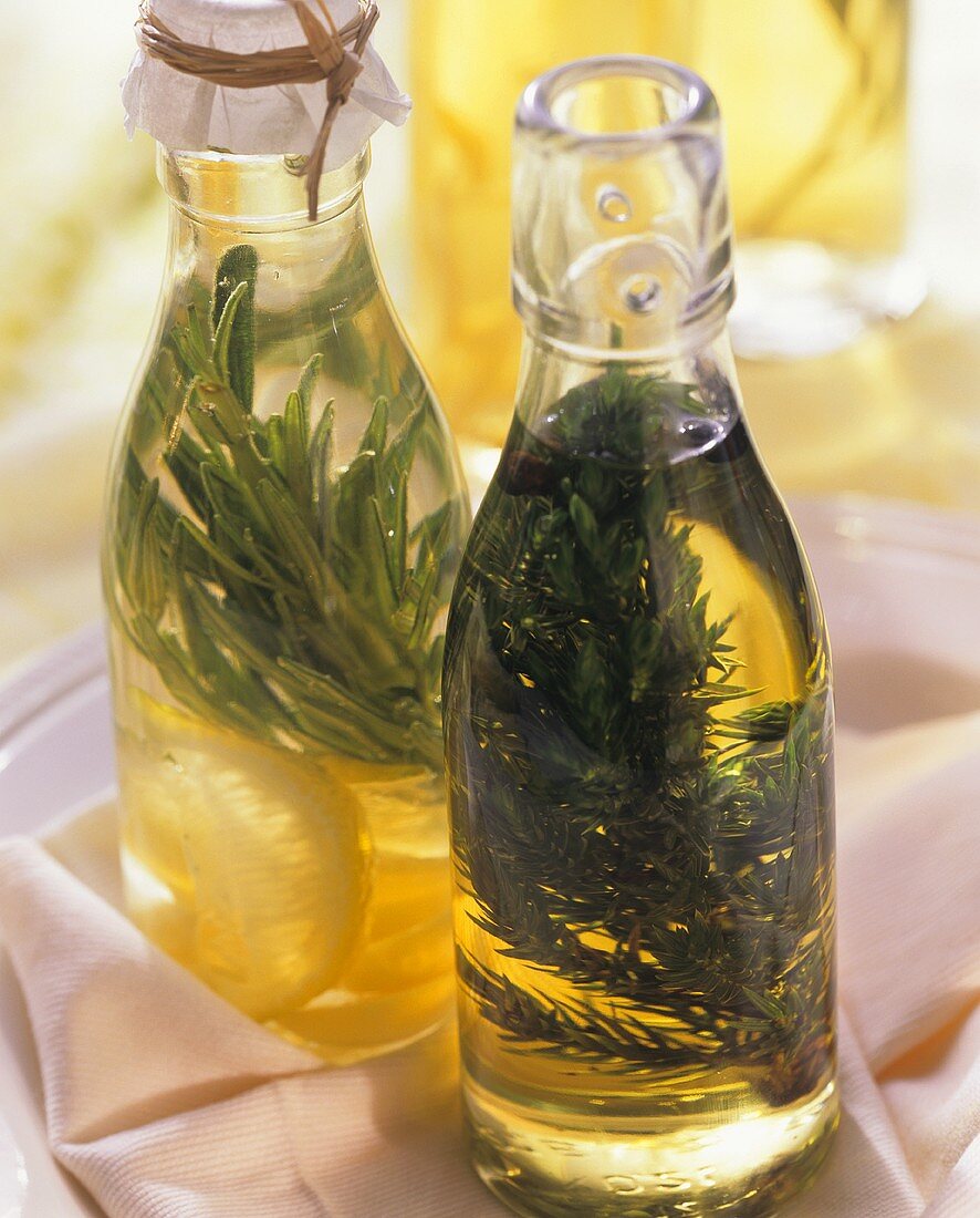 Two bottles of herb oil
