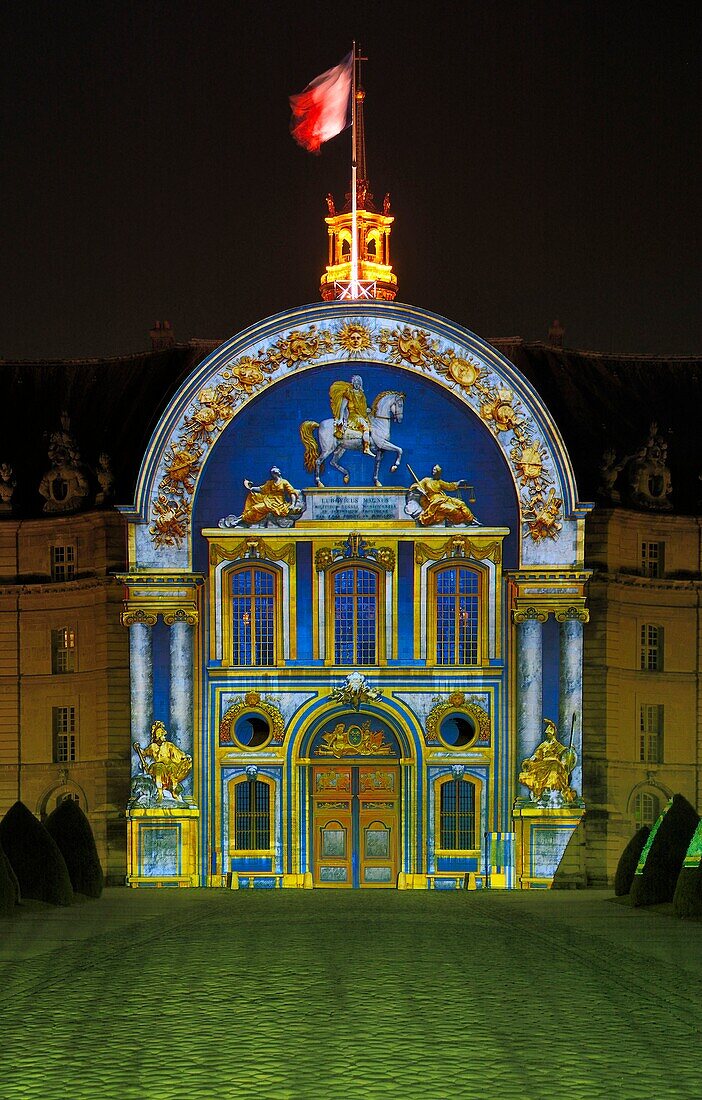 France, Paris, the Invalides during a light and sound show