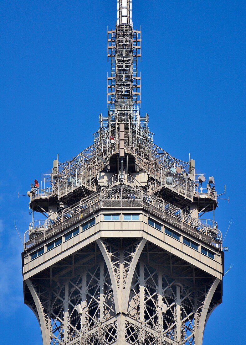 France, Paris, top of the Eiffel Tower
