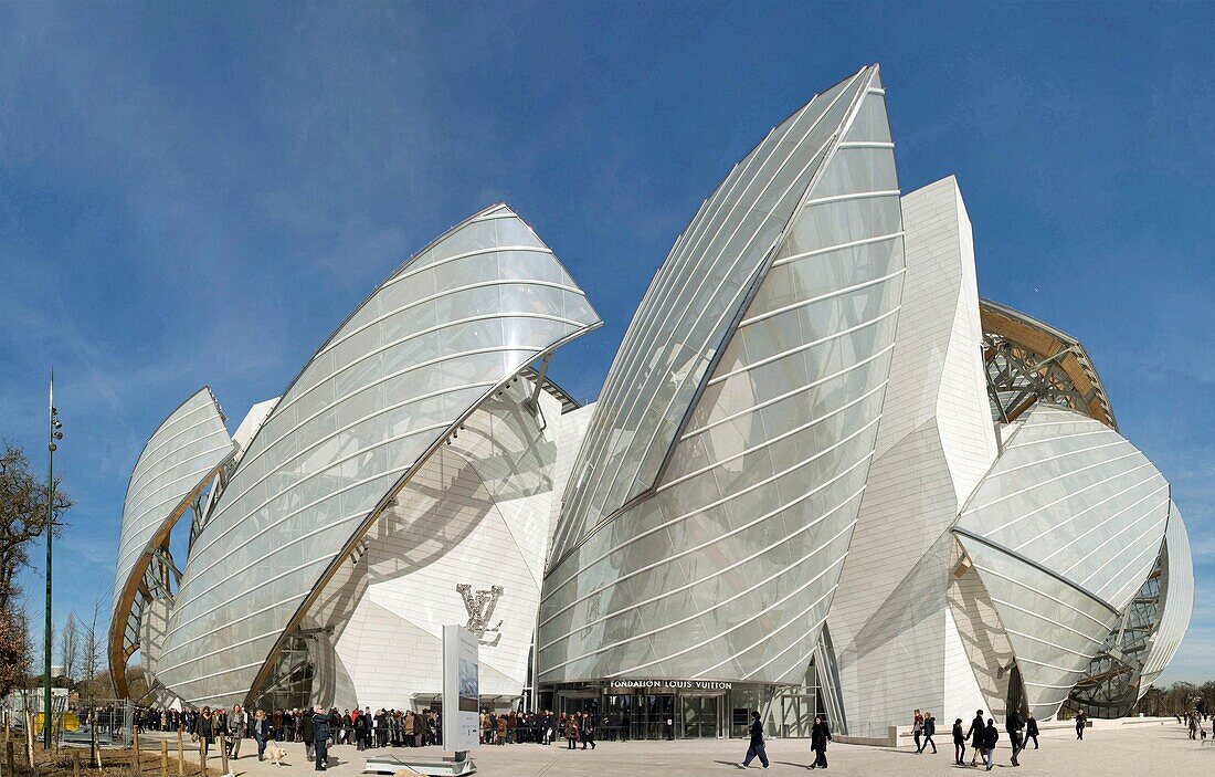 France, Paris, Bois de Boulogne, the Louis Vuitton Foundation by architect Frank Gehry