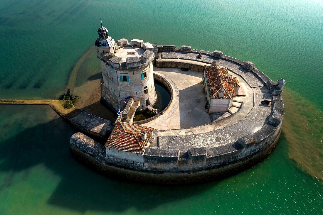 France, Charente-Maritime, Bourcefranc-le-Chapus, Fort Louvois, the construction of Fort Louvois or fort Chapus was conducted from 1691 to 1694 according to the principles of military architecture redefined by Vauban (aerial view) (aerial view)