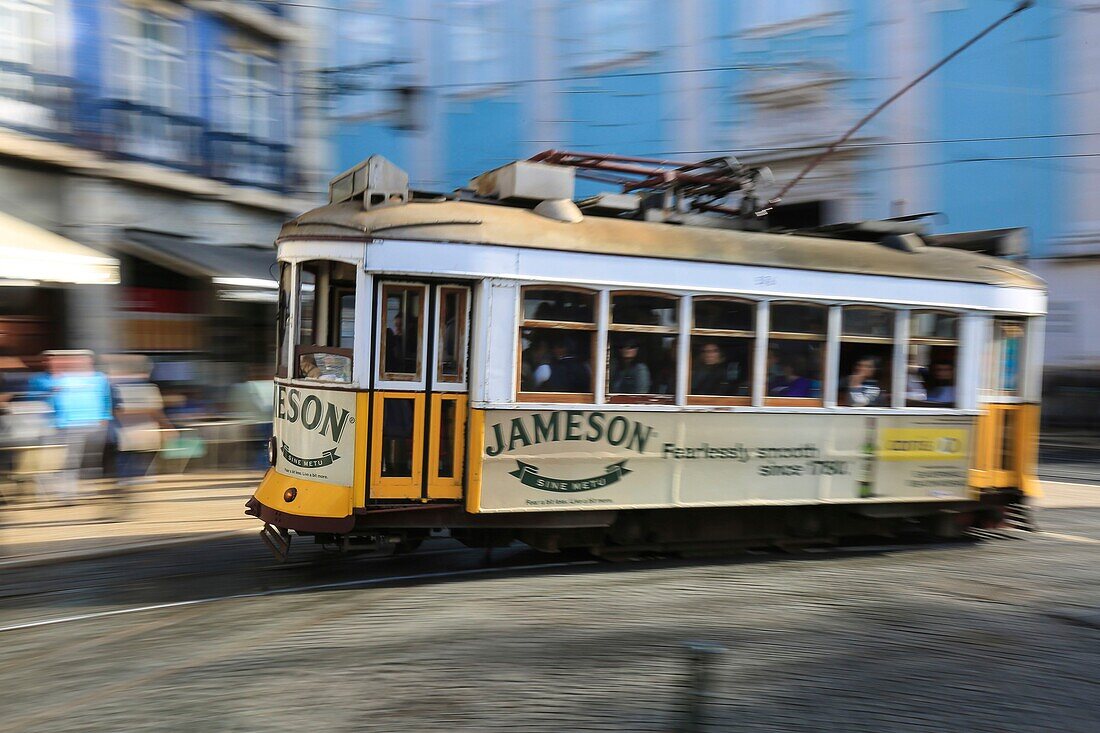 Portugal, Lisbon, Bairro Alto district, Tramway, Luis Camões Square