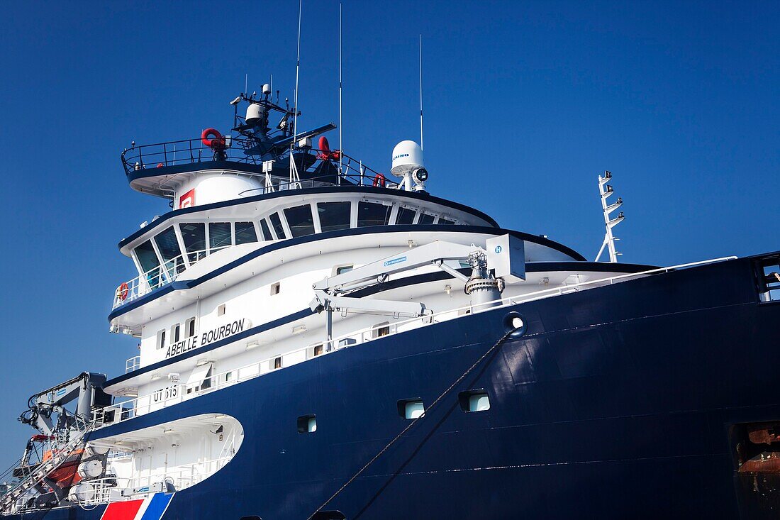 France, Finistere, Ouessant, Biosphere reserve (UNESCO), Armoric Natural Regional parc, Ponant island, The Fromveur II boat transports passengers from Ouessant to Brest