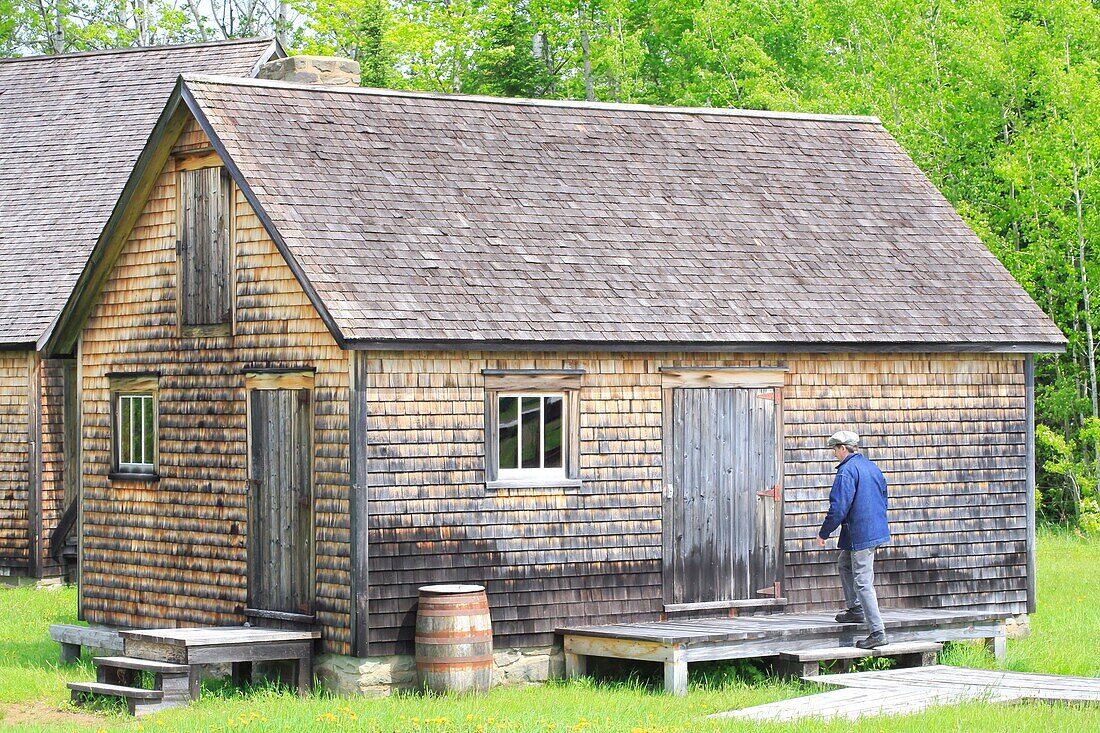 Kanada, New Brunswick, Acadie, Gloucester County, Caraquet, Bertrand, historisches Dorf der Akadier (eröffnet 1977), das das Leben der Akadier von 1770 bis 1949 nachzeichnet, Zubereitung von Speisen