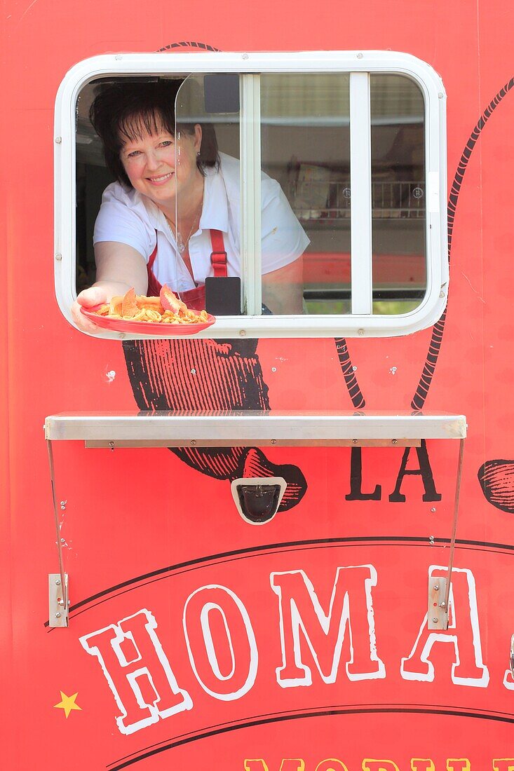 Canada, New Brunswick, Acadia, Caraquet, The Lobster Mobile, lobster food truck