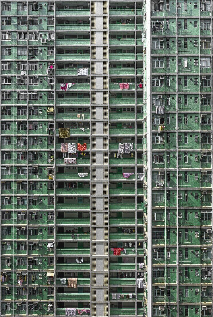 China, Hong Kong, Kowloon, residential architectural building in Hong Kong's Kowloon