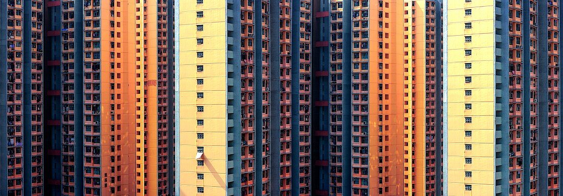 China, Hong Kong, Kowloon, residential architectural building in Hong Kong's Kowloon