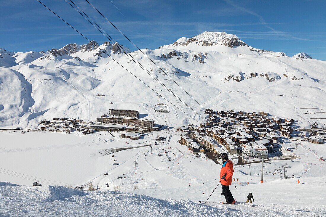 France, Savoie, Vanoise Massif, Tignes, Tignes le lac at 2100 meters