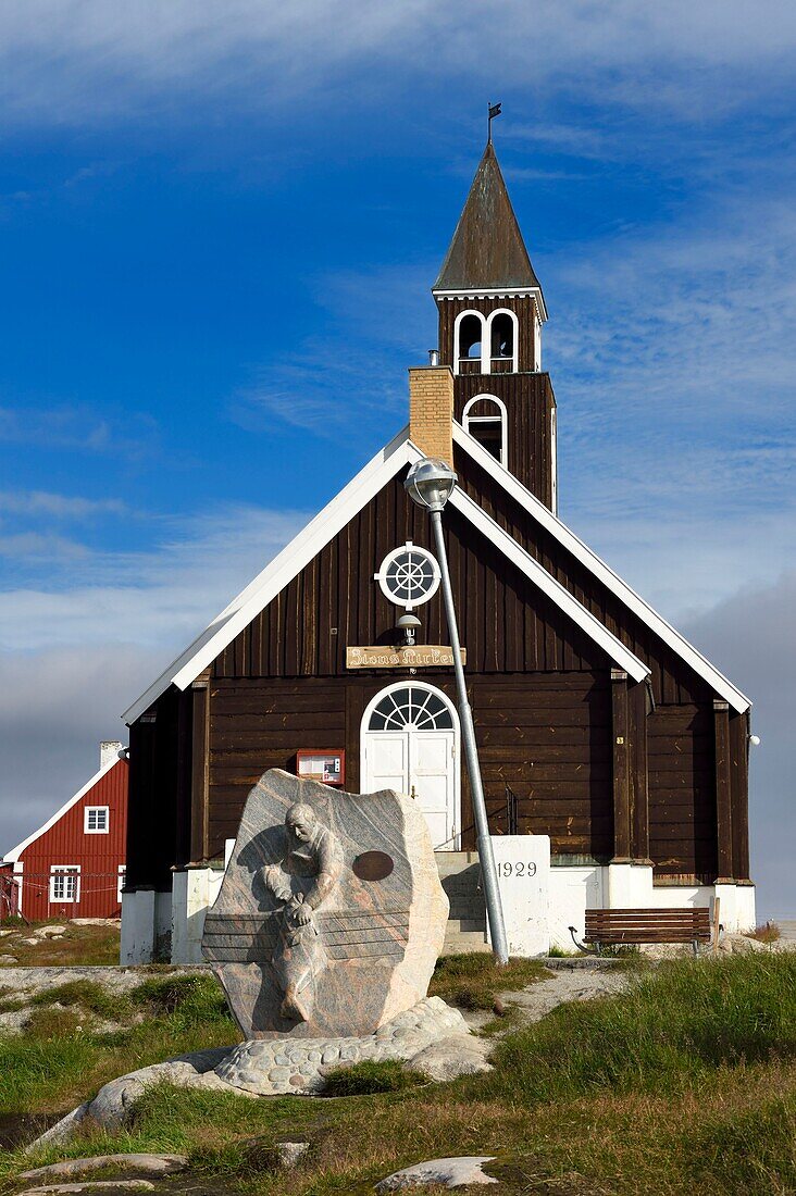 Greenland, west coast, Disko Bay, Ilulissat, Zion Church was built in the late 18th century