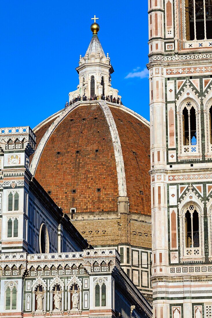 Italien, Toskana, Florenz, historisches Zentrum, von der UNESCO zum Weltkulturerbe erklärt, Piazza del Duomo, Kathedrale Santa Maria del Fiore, Außenansicht der Kuppel