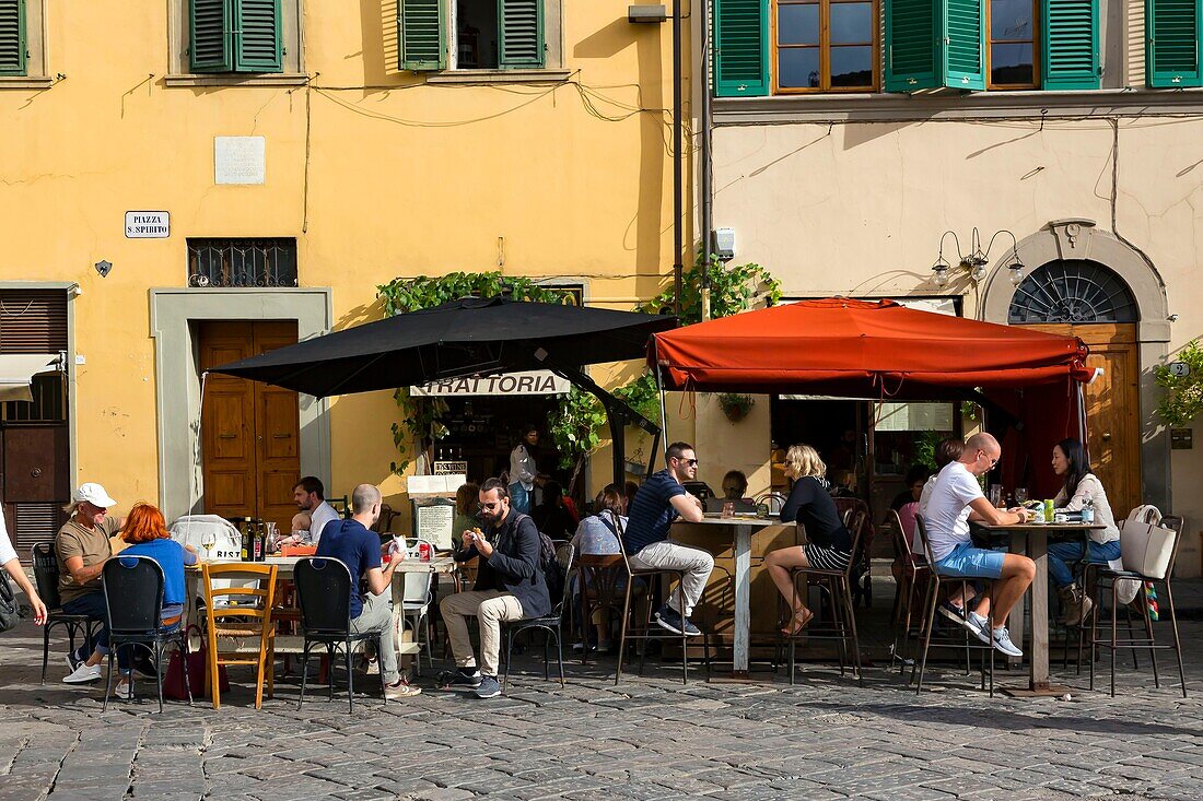 Italien, Toskana, Florenz, historisches Zentrum, von der UNESCO zum Weltkulturerbe erklärt, oltrarno, piazza SAnto Spirito