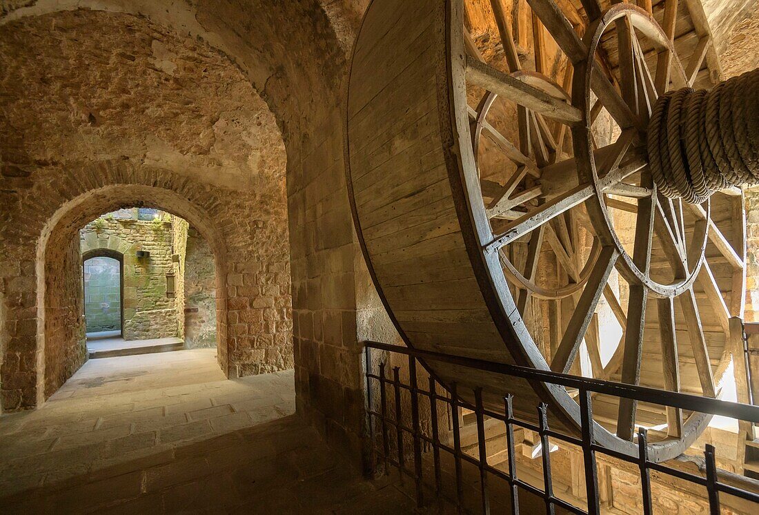 Frankreich, Manche, der Mont-Saint-Michel, das Seilwindenrad