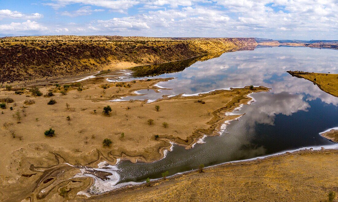 Kenia, Magadi-See, Rift Valley, kleiner Magadi (Luftaufnahme)