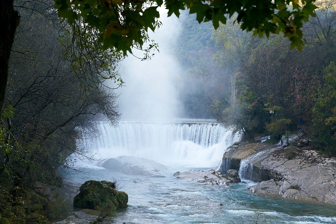 France, Gard, Saint Laurent le Minier, Valley of the Screw, cascade of the screw