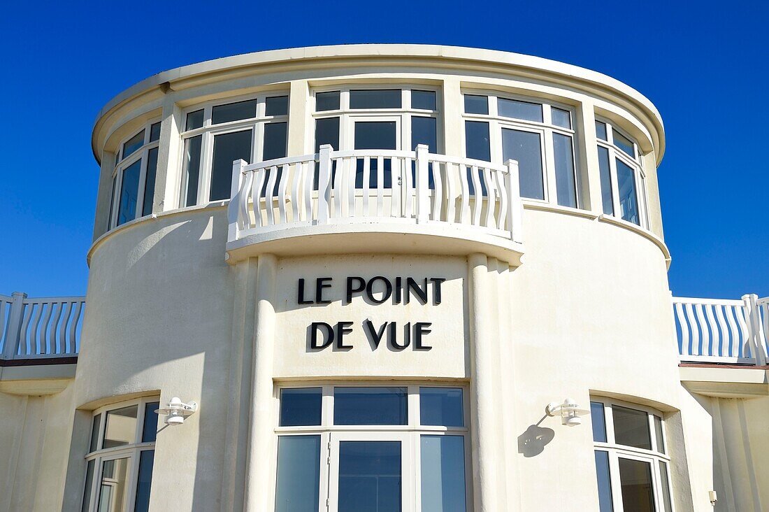 France, Calvados, Pays d'Auge, Deauville, Le Point de Vue is the former clubhouse of the Deauville Yacht Club designed by architect Georges Wybo