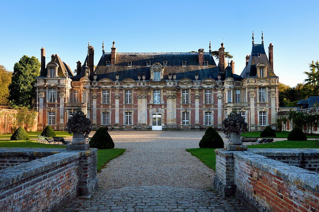 France, Seine-Maritime, Pays de Caux, Tourville sur Arques, château de Miromesnil, birthplace of the French writer Guy de Maupassant, North facade