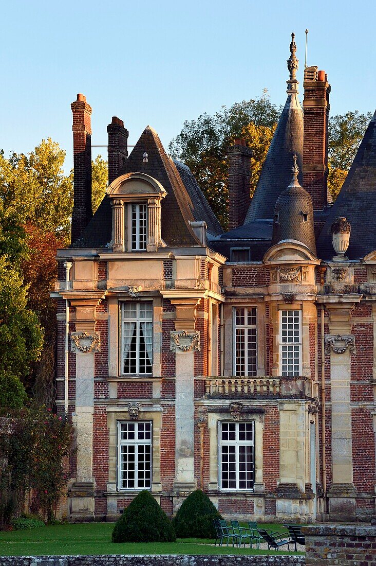 France, Seine-Maritime, Pays de Caux, Tourville sur Arques, château de Miromesnil, birthplace of the French writer Guy de Maupassant, North facade