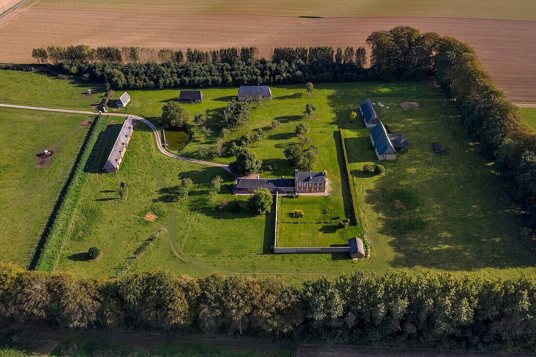 Frankreich, Seine-Maritime, Pays de Caux, Harcanville, clos masure, ein typischer Bauernhof der Normandie, genannt La Bataille