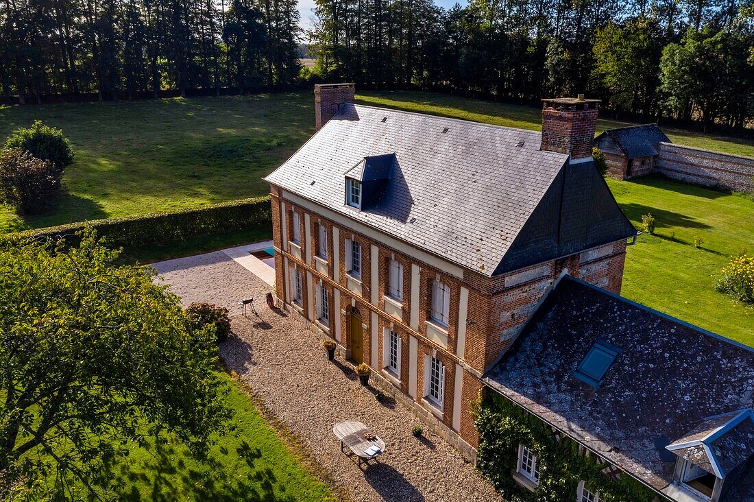 France, Seine-Maritime, Pays de Caux, Harcanville, clos masure, a typical farm of Normandy, called La Bataille