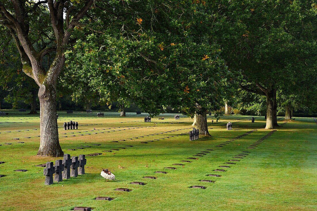 Frankreich, Calvados, La Cambe, deutscher Soldatenfriedhof des Zweiten Weltkriegs