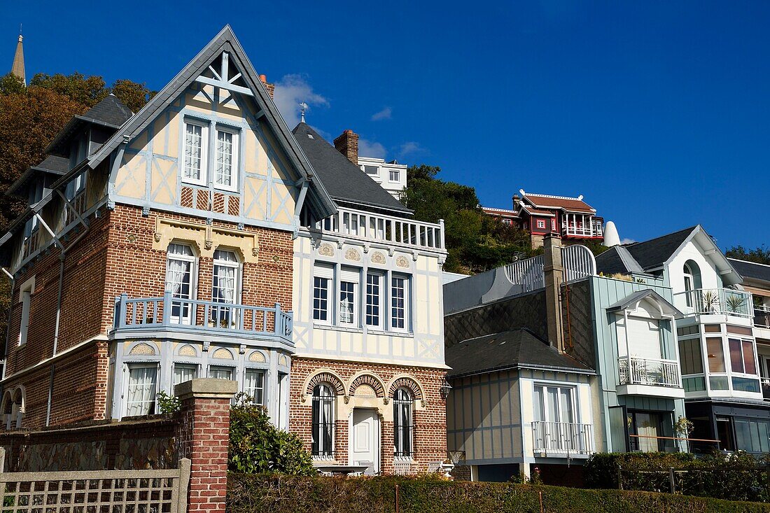 France, Seine Maritime, the town of Sainte-Adresse in the neibourhood of Le Havre, villas rue du Roi Albert