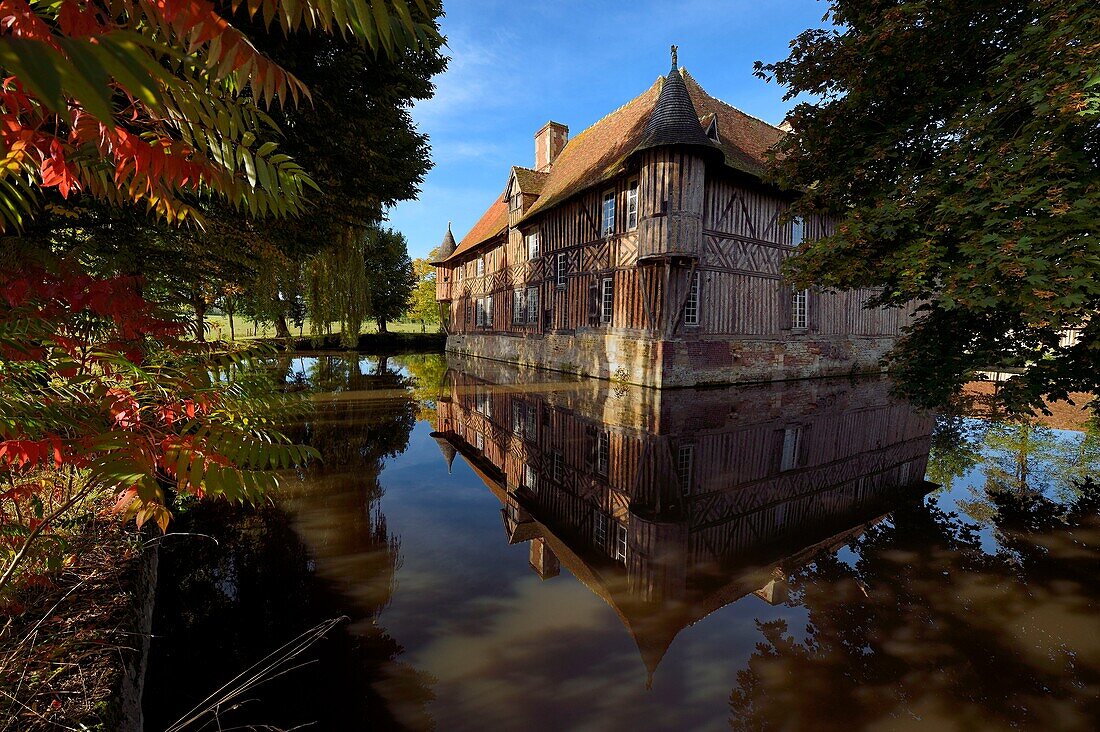 Frankreich, Calvados, Pays d'Auge, Coupesarte, Herrenhaus von Coupesarte aus dem 16.