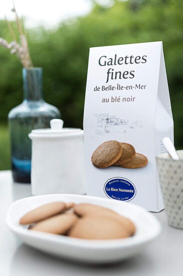 France, Morbihan, Belle-Ile island, le Palais, the products of the Bien-Nommée biscuit factory