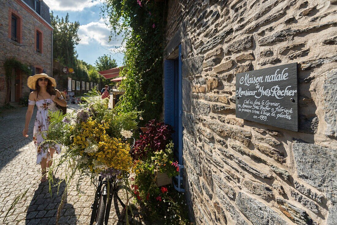 France, Morbihan, La Gacilly, in front of Yves Rocher's birthplace