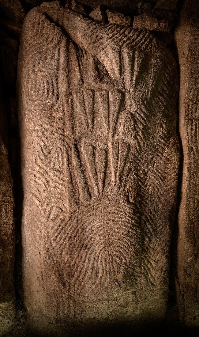 France, Morbihan, Larmor Baden, Gavrinis island, interior of Gavrinis cairn