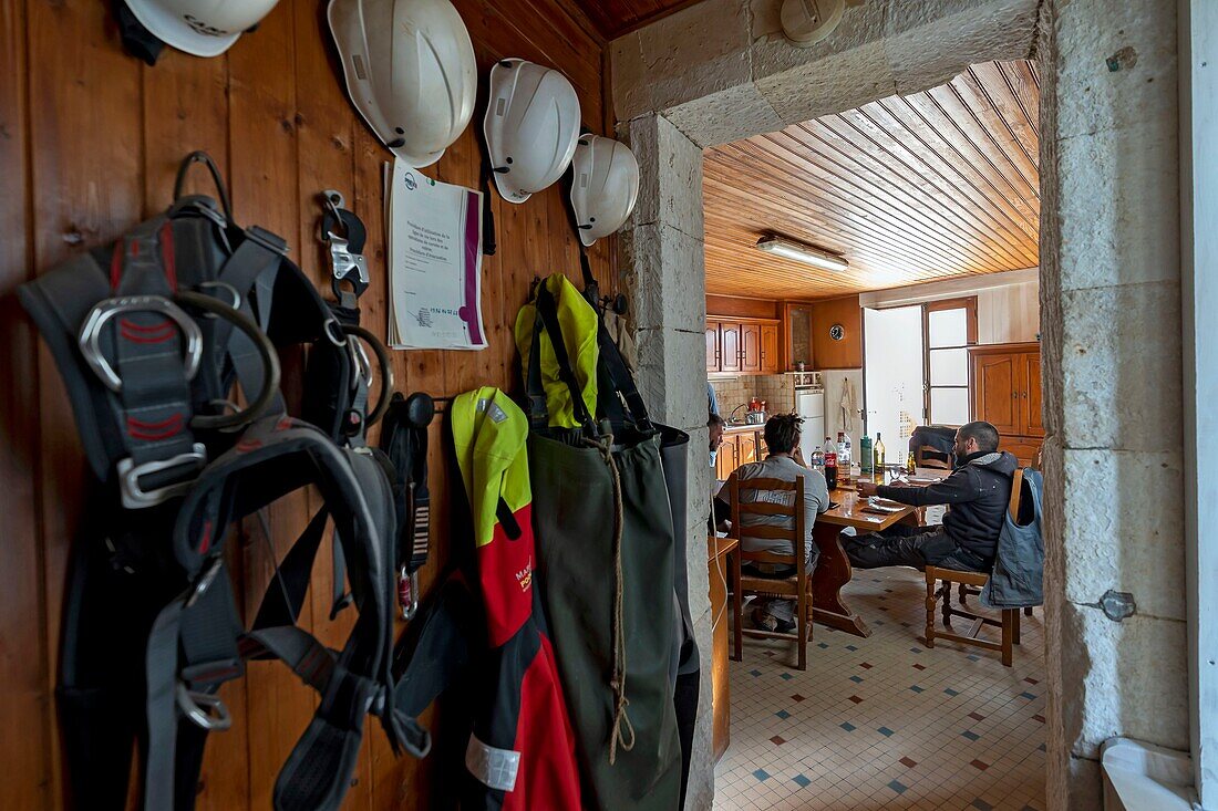 Frankreich, Gironde, Verdon sur Mer, Felsplateau von Cordouan, Leuchtturm von Cordouan, gelistet als Monument Historique, die Küche