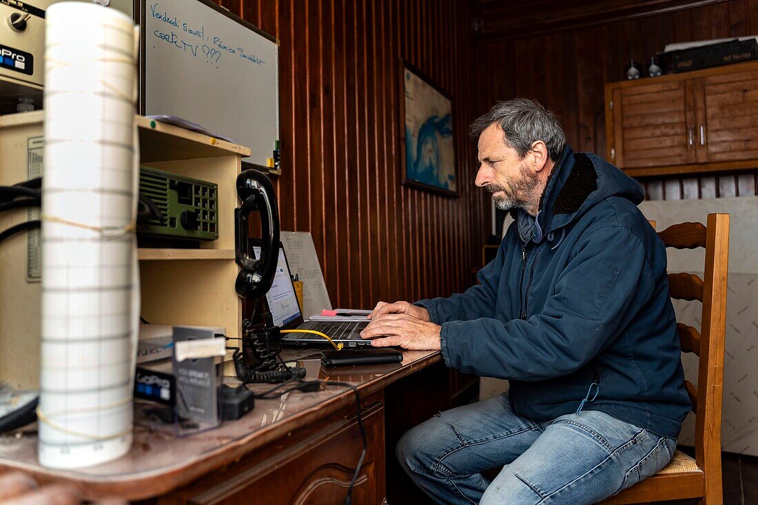 Frankreich, Gironde, Verdon sur Mer, Felsplateau von Cordouan, Leuchtturm von Cordouan, von der UNESCO zum Weltkulturerbe erklärt, der Schreibtisch