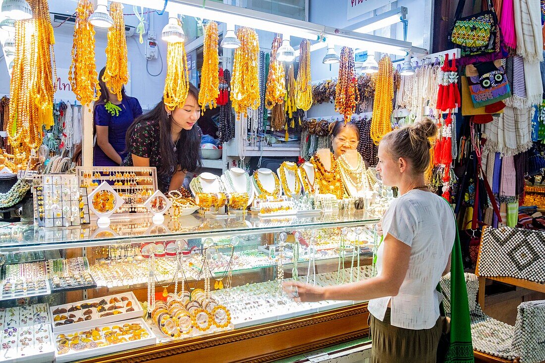 Myanmar (Burma), Yangon, Bogyoke market, jewelry