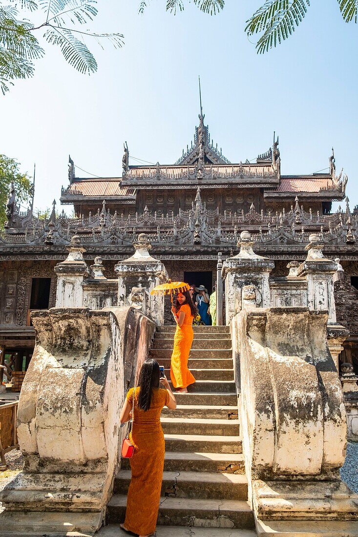 Myanmar (Burma), Mandalay region, Mandalay City, Tek Kyaung Shwenandaw Monastery