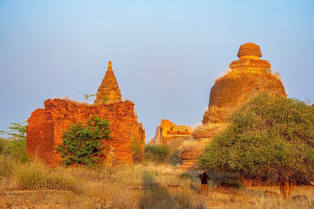 Myanmar (Burma), Mandalay region, Buddhist archaeological site of Bagan, group of temples of Lemyethna