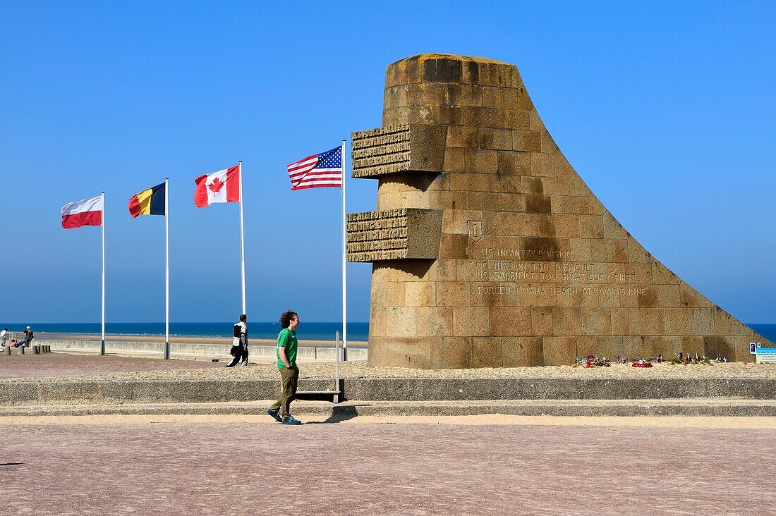 Frankreich, Calvados, Saint Laurent sur Mer, entlang des Strandes von Omaha Beach, Erinnerung an die Landung der Alliierten