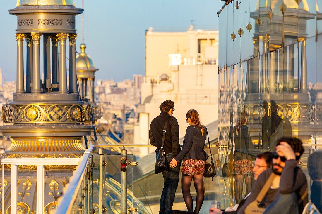 France, Paris, the terrace of the Printemps shop