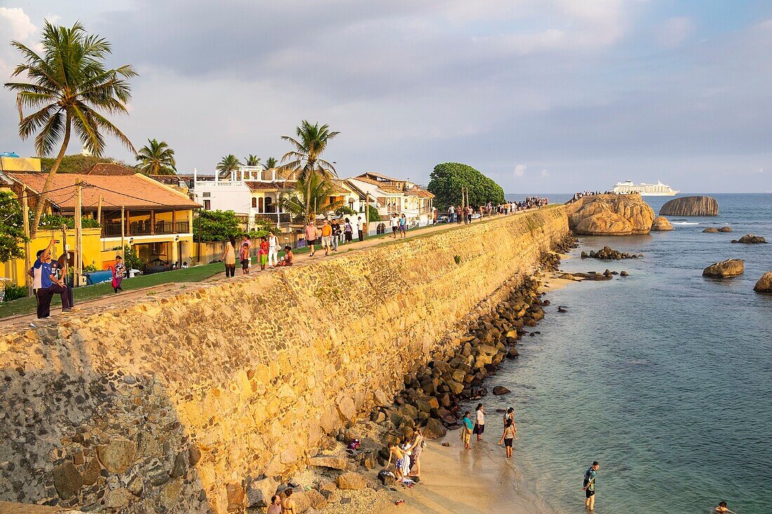 Sri Lanka, Südprovinz, Galle, Galle Fort oder Dutch Fort, von der UNESCO zum Weltkulturerbe erklärt, die Festungsmauern