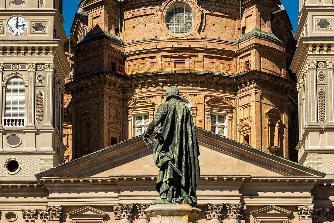 Italy, Piedmont, Province of Cuneo, Langhe, Vicoforte, basilica, exterior view of Vicoforte sanctuary (in Italian: santuario di Vicoforte), 16th Century Baroque Italian Catholic Religious Building