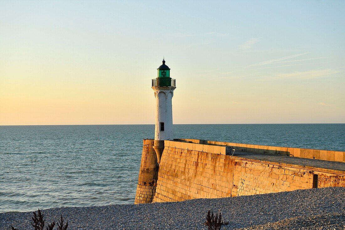 France, Seine Maritime, Pays de Caux, Cote d'Albatre, Saint Valery en Caux, lighthouse