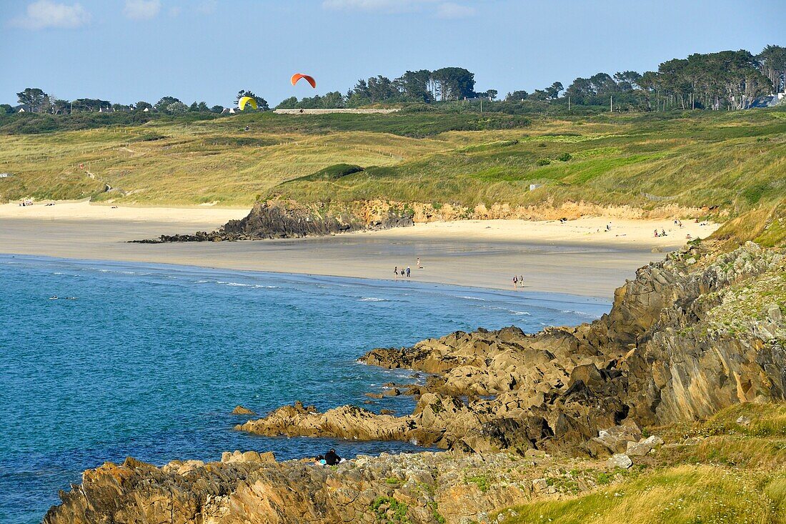 Frankreich, Finistere, See Iroise, Regionaler Naturpark Armorique, Le Conquet, Strand Blancs Sablons