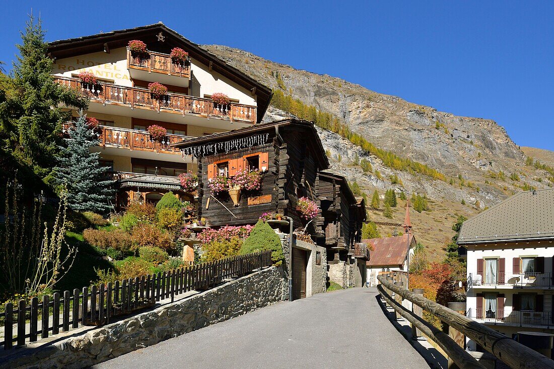 Switzerland, canton of Valais, Zermatt, Zermatt station at the foot of the Matterhorn