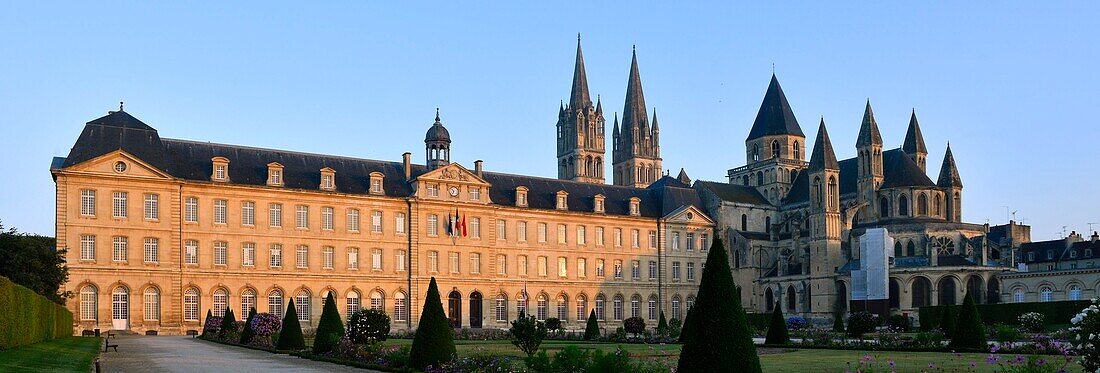 France, Calvados, Caen, the city hall in the Abbaye aux Hommes (Men Abbey) and Saint Etienne abbey church