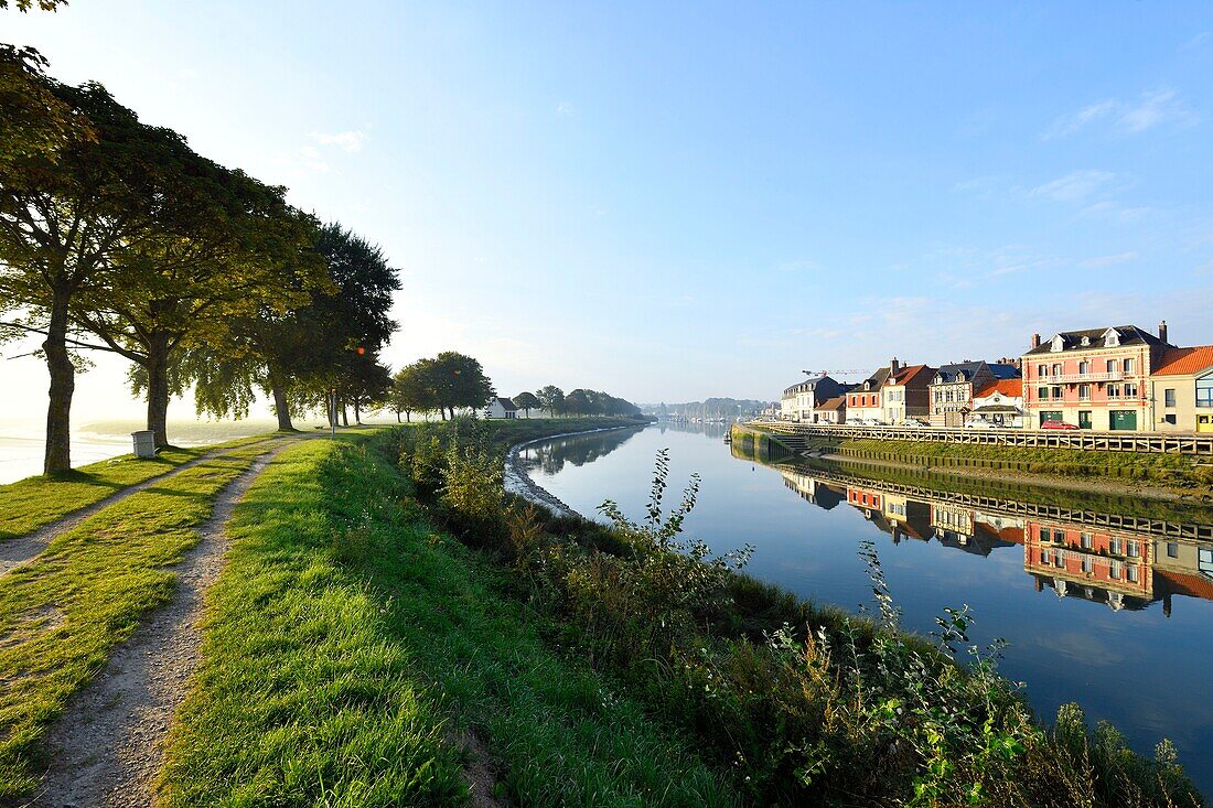 France, Somme, Baie de Somme, Saint Valery sur Somme, mouth of the Somme Bay, docks