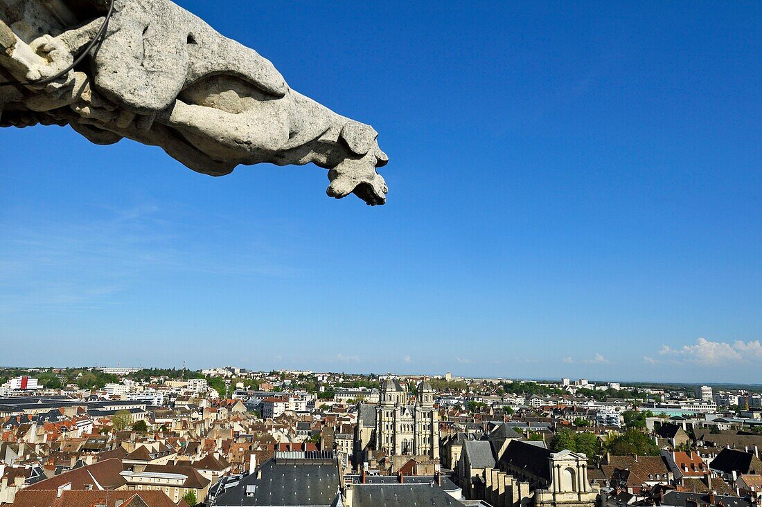 Frankreich, Cote d'Or, Dijon, von der UNESCO zum Weltkulturerbe erklärt, Kirche Saint Michel vom Turm Philippe le Bon (Philipp der Gute) des Palastes der Herzöge von Burgund aus gesehen