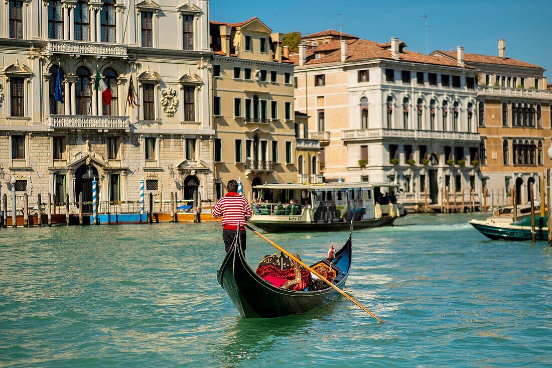 Italy, Veneto, Venice listed as World Heritage by UNESCO, gondola on the grand canal