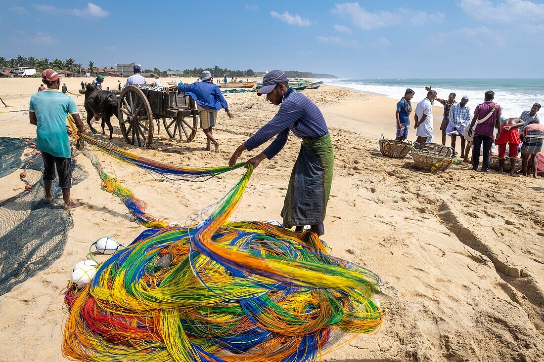 Sri Lanka, Ostprovinz, Pottuvil, Arugam Bucht, zurück vom Fischen am Pottuvil Strand