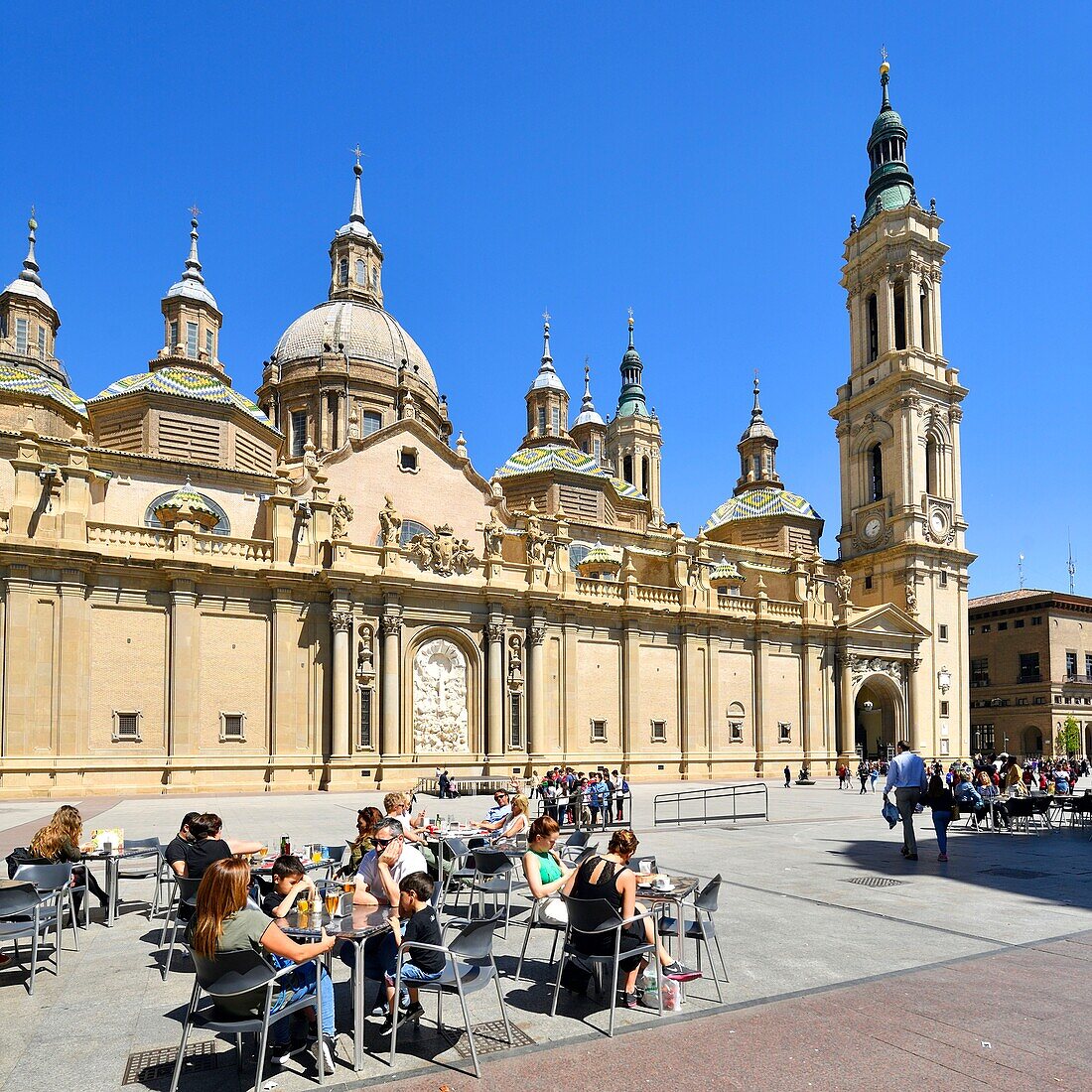 Spain, Aragon Region, Zaragoza Province, Zaragoza, Plaza del Pilar, Basilica del Pilar (Our Lady of Pilar)