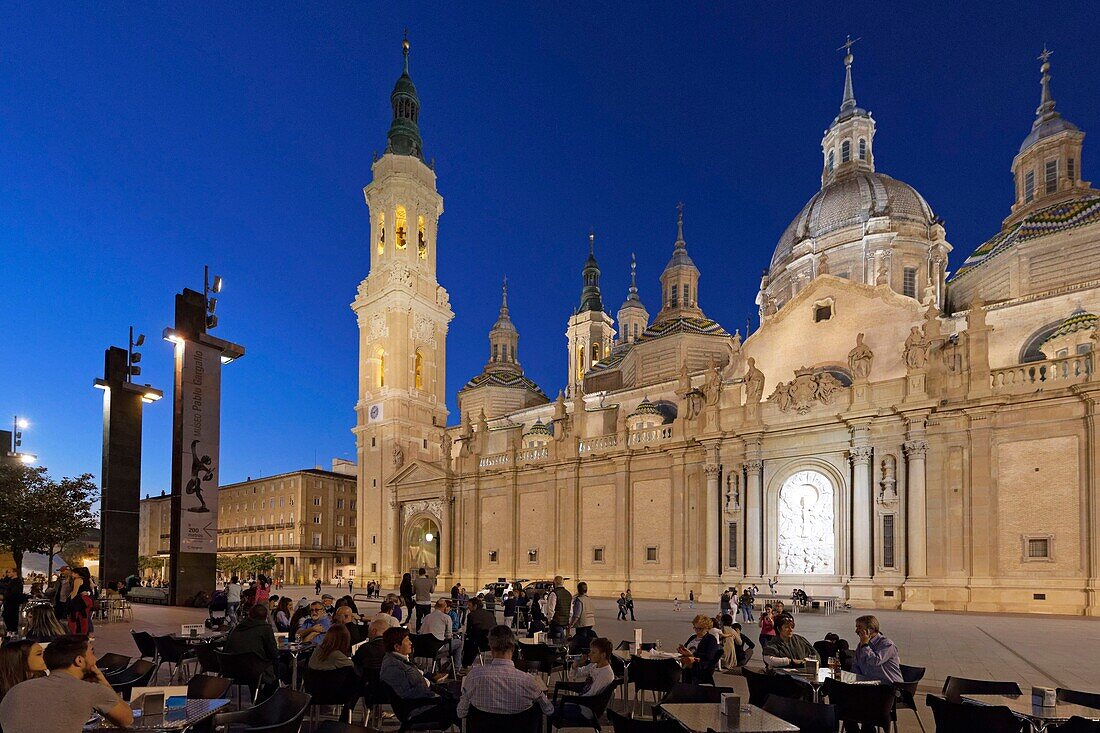 Spain, Aragon Region, Zaragoza Province, Zaragoza, Plaza del Pilar, Basilica del Pilar (Our Lady of Pilar)