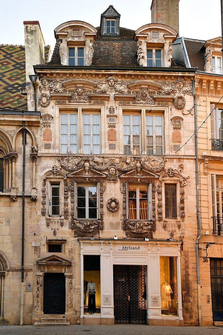 Frankreich, Cote d'Or, Dijon, von der UNESCO zum Weltkulturerbe erklärtes Gebiet, rue des Forges, Haus Maillard